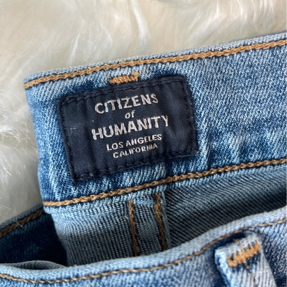 Citizens of Humanity Rocket Crop High Rise Skinny Distressed Denim Size 29 CB 56 - Picture 2 of 12